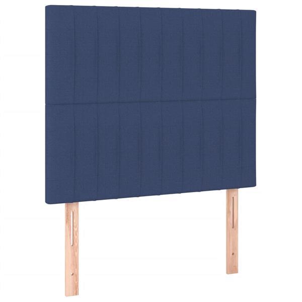 Grote foto vidaxl cadre de lit avec t te de lit bleu 120x200 cm tissu huis en inrichting bedden