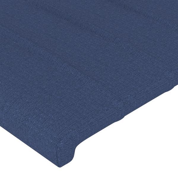 Grote foto vidaxl cadre de lit avec t te de lit bleu 90x200 cm tissu huis en inrichting bedden