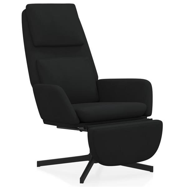 Grote foto vidaxl chaise de relaxation avec repose pied noir velours huis en inrichting stoelen
