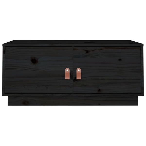 Grote foto vidaxl table basse noir 80x50x35 cm bois massif de pin huis en inrichting eettafels