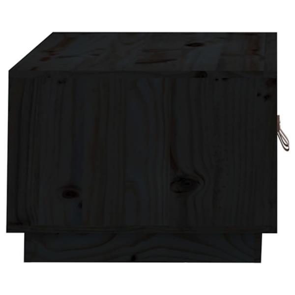 Grote foto vidaxl table basse noir 80x50x35 cm bois massif de pin huis en inrichting eettafels