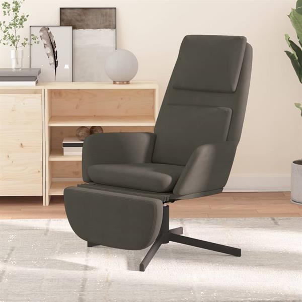 Grote foto vidaxl chaise de relaxation avec repose pied gris fonc velo huis en inrichting stoelen