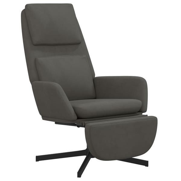 Grote foto vidaxl chaise de relaxation avec repose pied gris fonc velo huis en inrichting stoelen