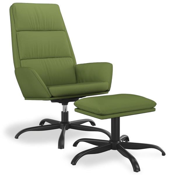 Grote foto vidaxl chaise de relaxation avec repose pied vert clair velo huis en inrichting stoelen