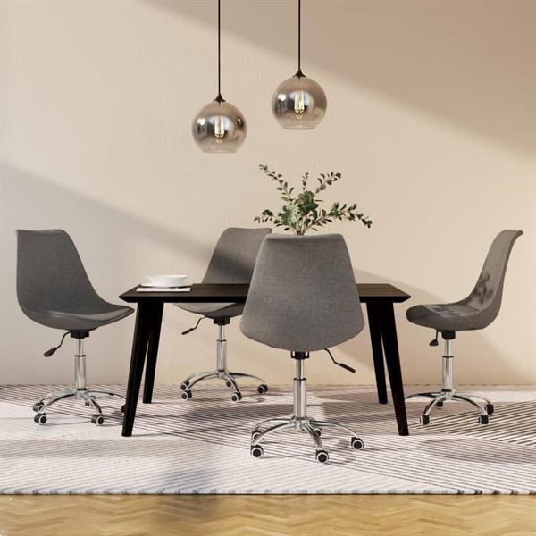 Grote foto vidaxl chaises pivotantes de salle manger 4 pcs gris clair huis en inrichting stoelen
