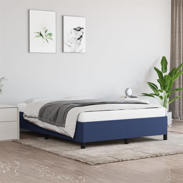 Grote foto vidaxl cadre de lit bleu 140x190 cm tissu huis en inrichting bedden