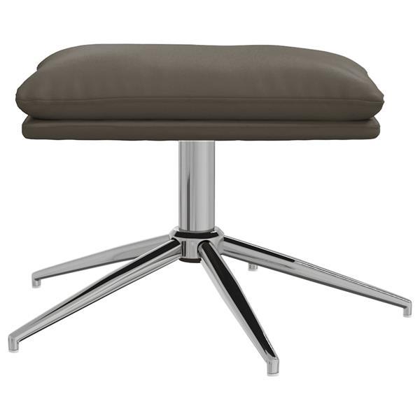 Grote foto vidaxl chaise de relaxation et tabouret gris cuir v ritable huis en inrichting stoelen