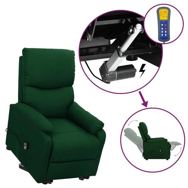 Grote foto vidaxl fauteuil releveur inclinable vert fonc tissu huis en inrichting stoelen