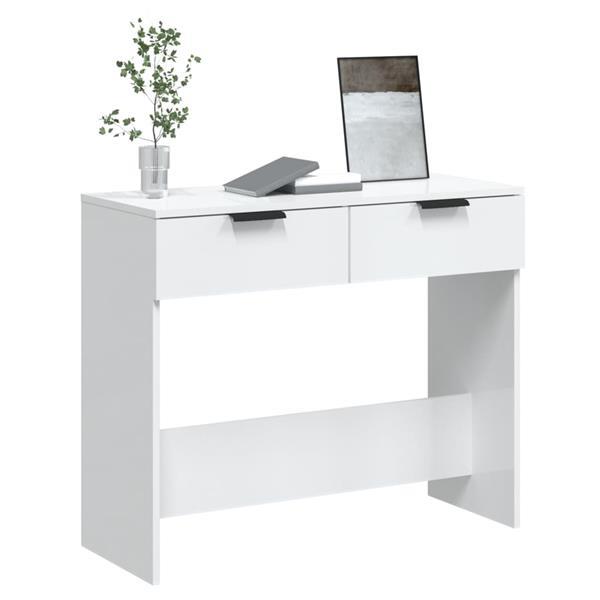 Grote foto vidaxl table console blanc brillant 90x36x75 cm bois d ing n huis en inrichting eettafels