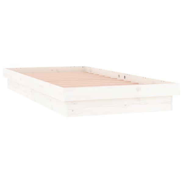Grote foto vidaxl cadre de lit led blanc 75x190 cm petit simple bois huis en inrichting bedden