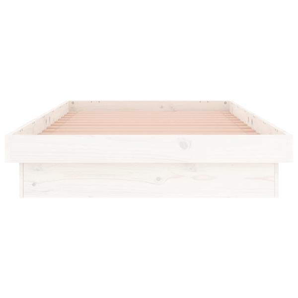 Grote foto vidaxl cadre de lit led blanc 75x190 cm petit simple bois huis en inrichting bedden