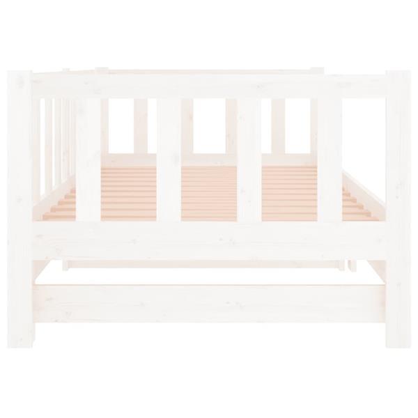 Grote foto vidaxl lit coulissant blanc 2x 90x190 cm bois de pin massif huis en inrichting bedden