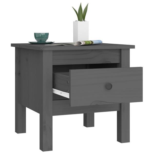 Grote foto vidaxl table d appoint gris 40x40x39 cm bois massif de pin huis en inrichting eettafels