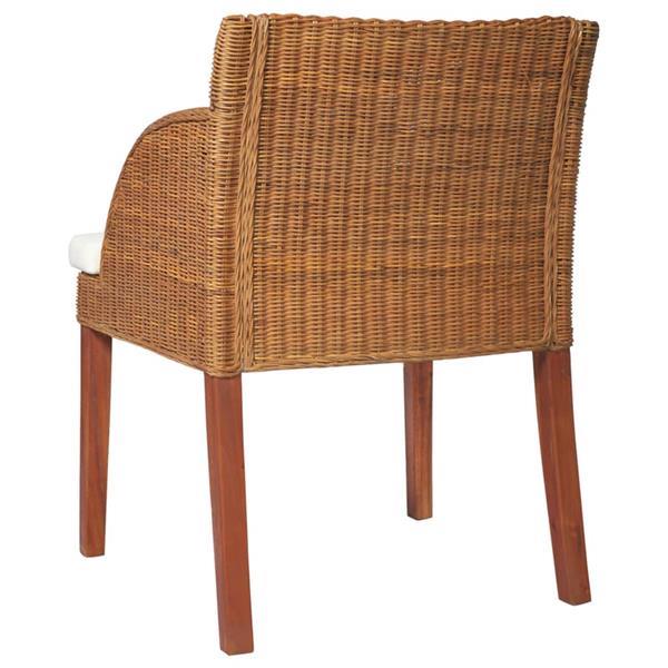 Grote foto vidaxl chaises d ner avec coussins 2 pcs marron clair roti huis en inrichting stoelen
