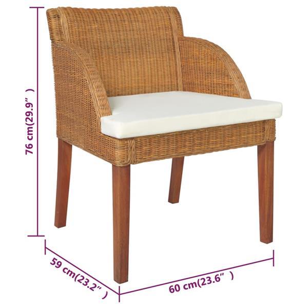 Grote foto vidaxl chaises d ner avec coussins 2 pcs marron clair roti huis en inrichting stoelen