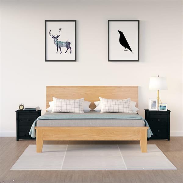 Grote foto vidaxl tables de chevet 2 pcs noir 50x35x61 5 cm bois de pin huis en inrichting complete slaapkamers