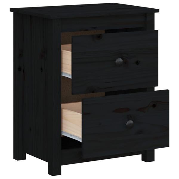 Grote foto vidaxl tables de chevet 2 pcs noir 50x35x61 5 cm bois de pin huis en inrichting complete slaapkamers