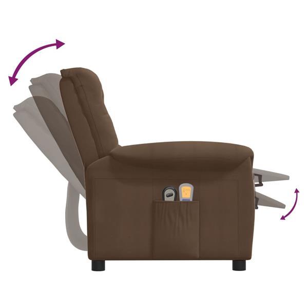 Grote foto vidaxl fauteuil inclinable de massage marron tissu microfibr huis en inrichting stoelen