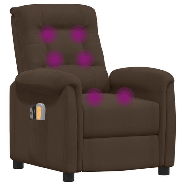 Grote foto vidaxl fauteuil inclinable de massage marron tissu microfibr huis en inrichting stoelen