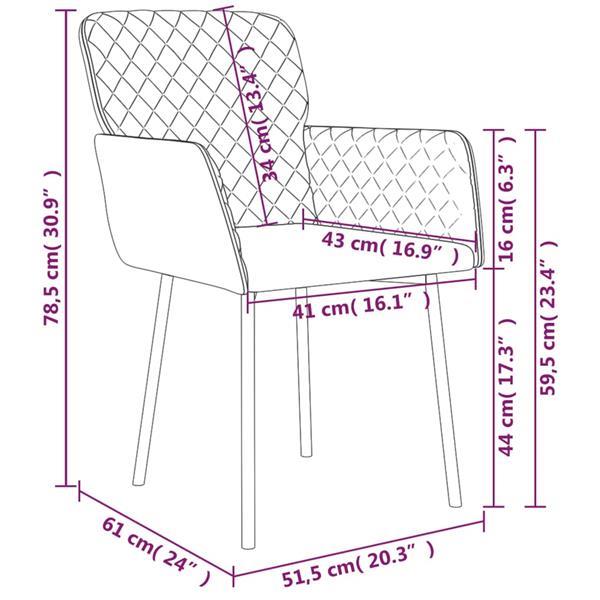 Grote foto vidaxl chaises de salle manger 2 pcs marron velours huis en inrichting stoelen