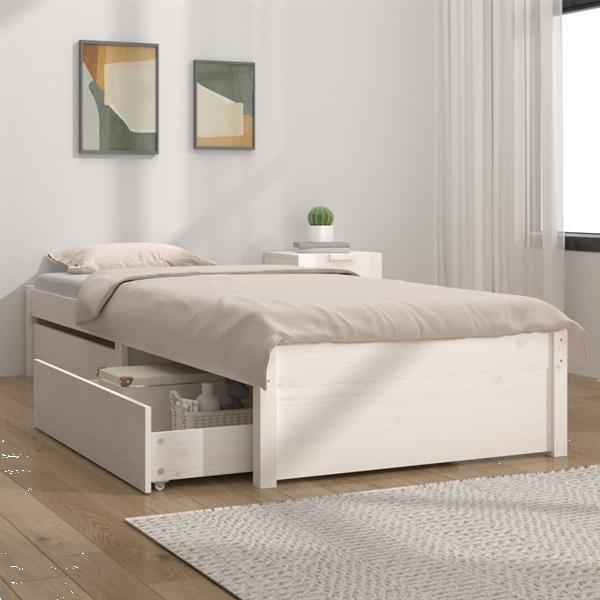 Grote foto vidaxl cadre de lit avec tiroirs blanc 75x190 cm petit simpl huis en inrichting bedden