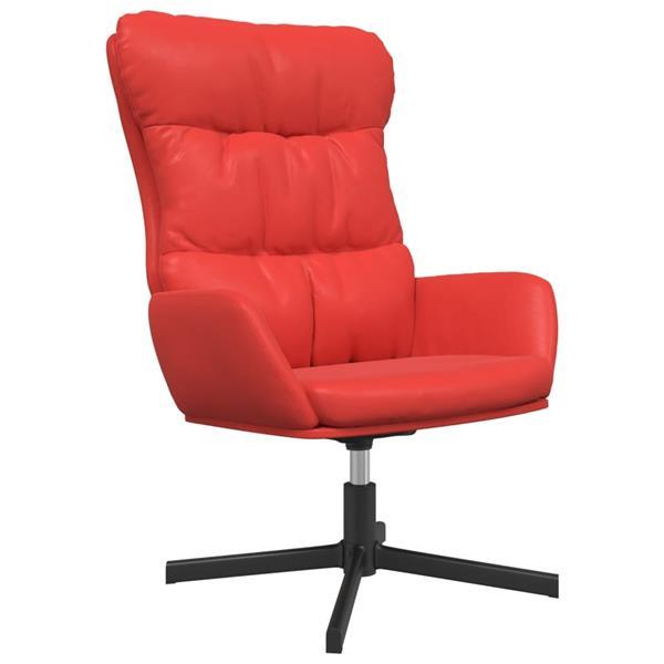 Grote foto vidaxl chaise de relaxation rouge similicuir huis en inrichting stoelen