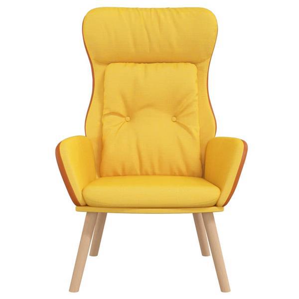 Grote foto vidaxl chaise de relaxation jaune moutarde tissu et pvc huis en inrichting stoelen