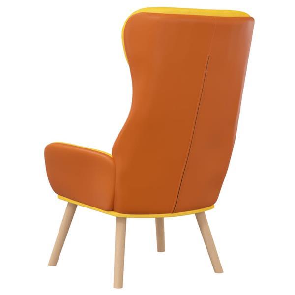 Grote foto vidaxl chaise de relaxation jaune moutarde tissu et pvc huis en inrichting stoelen