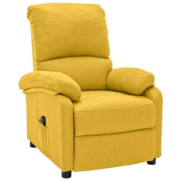 Grote foto vidaxl fauteuil inclinable lectrique jaune tissu huis en inrichting stoelen