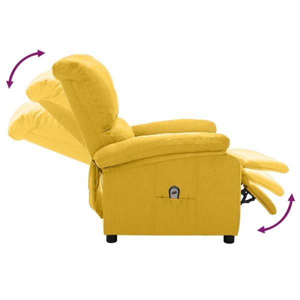 Grote foto vidaxl fauteuil inclinable lectrique jaune tissu huis en inrichting stoelen