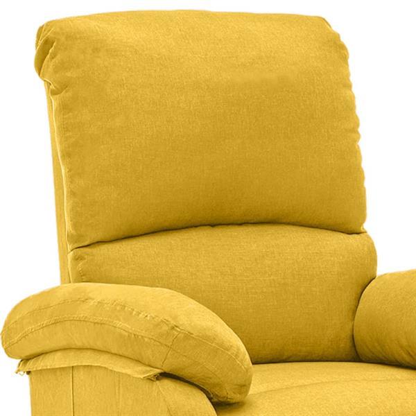 Grote foto vidaxl fauteuil inclinable lectrique jaune tissu huis en inrichting stoelen