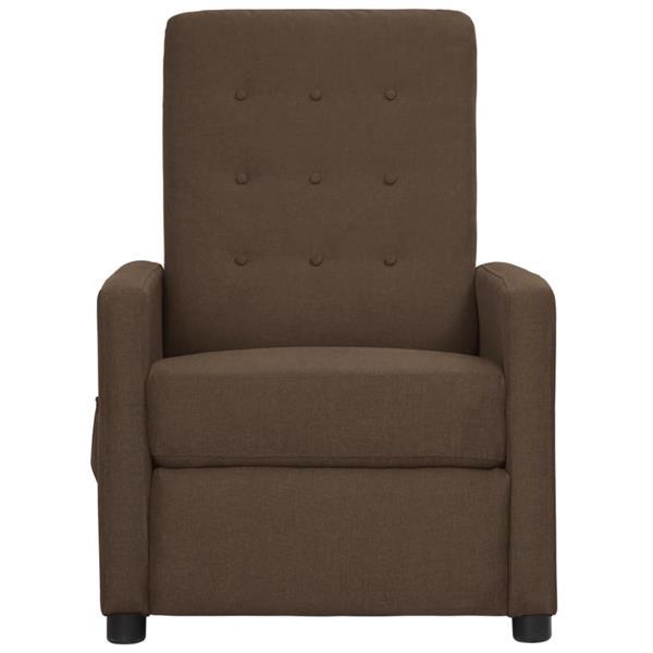 Grote foto vidaxl fauteuil de massage inclinable lectrique marron tiss huis en inrichting stoelen