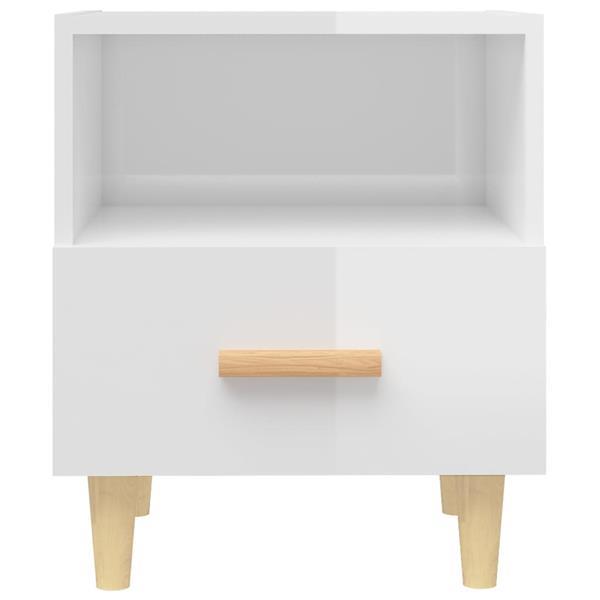 Grote foto vidaxl table de chevet blanc brillant 40x35x47 cm huis en inrichting complete slaapkamers