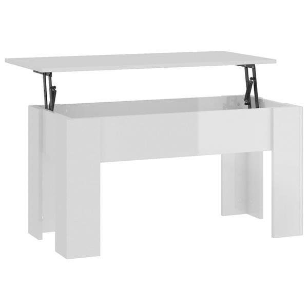 Grote foto vidaxl table basse blanc brillant 101x49x52 cm bois d ing ni huis en inrichting eettafels