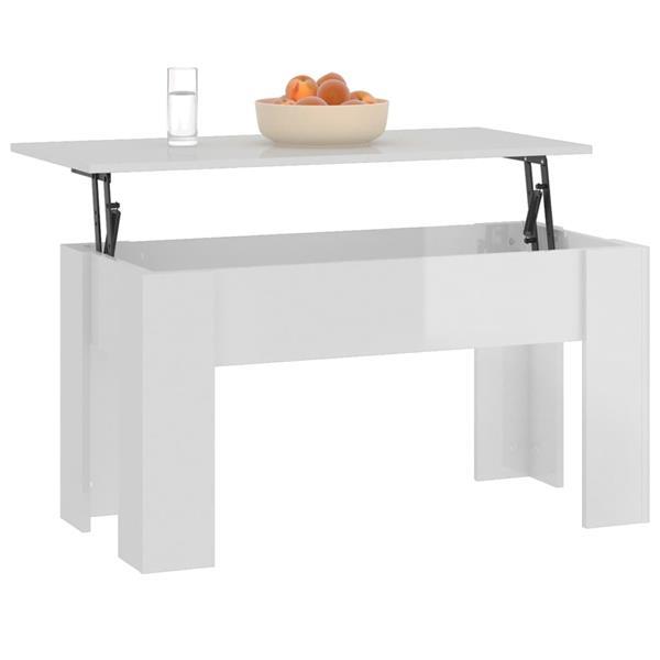 Grote foto vidaxl table basse blanc brillant 101x49x52 cm bois d ing ni huis en inrichting eettafels