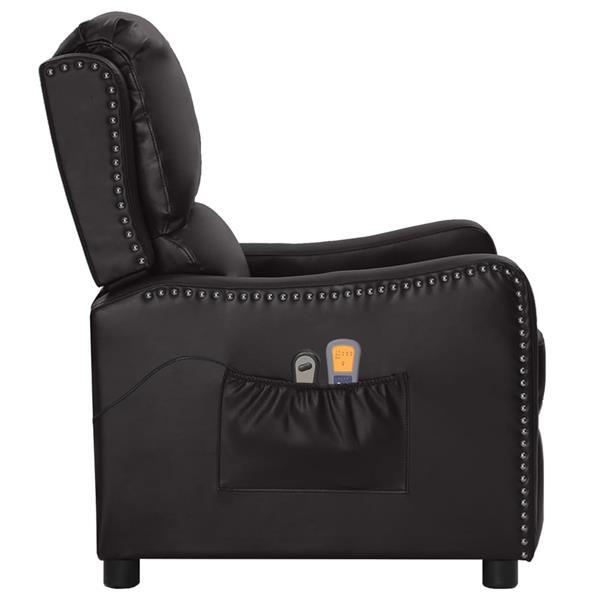 Grote foto vidaxl fauteuil de massage inclinable lectrique noir simili huis en inrichting stoelen