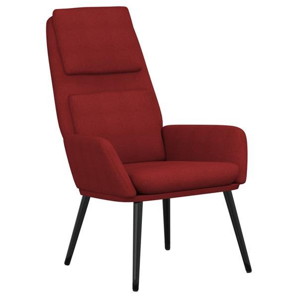 Grote foto vidaxl chaise de relaxation rouge bordeaux tissu huis en inrichting stoelen