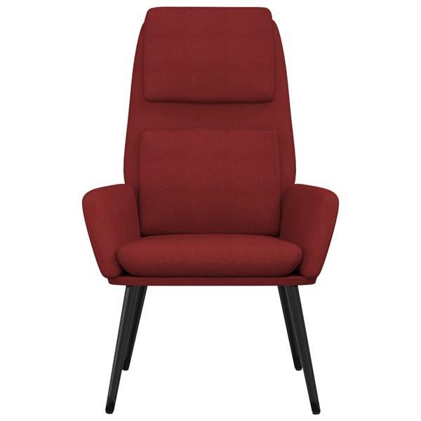 Grote foto vidaxl chaise de relaxation rouge bordeaux tissu huis en inrichting stoelen