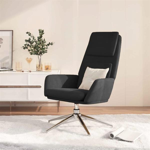Grote foto vidaxl chaise de relaxation noir similicuir daim huis en inrichting stoelen