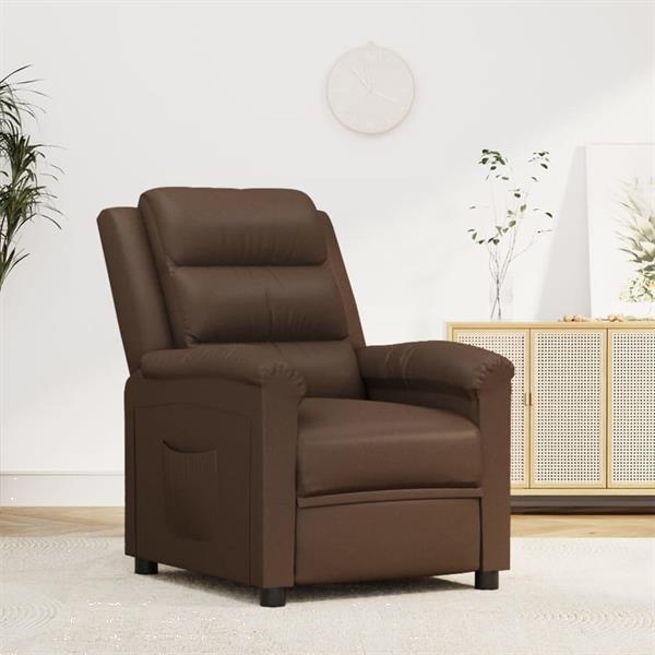 Grote foto vidaxl fauteuil inclinable marron similicuir huis en inrichting stoelen