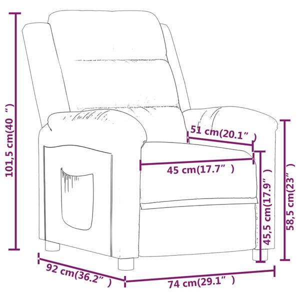 Grote foto vidaxl fauteuil inclinable marron similicuir huis en inrichting stoelen