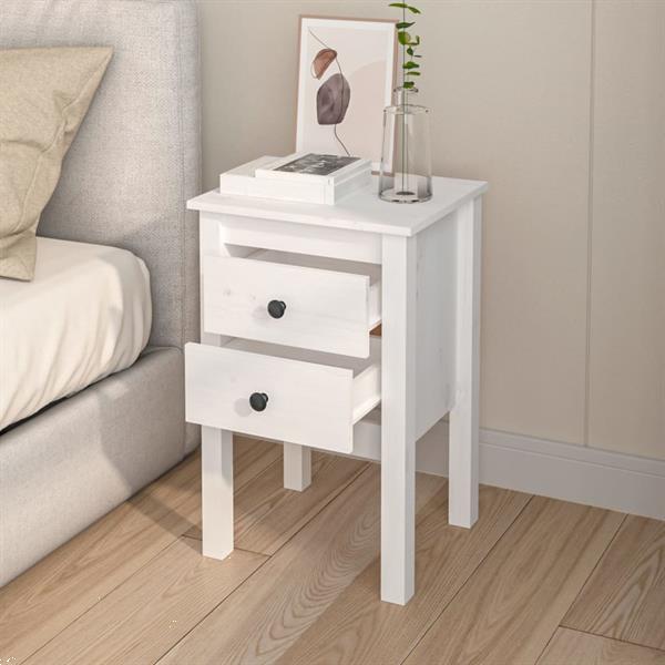 Grote foto vidaxl table de chevet blanc 40x35x61 5 cm bois de pin massi huis en inrichting complete slaapkamers