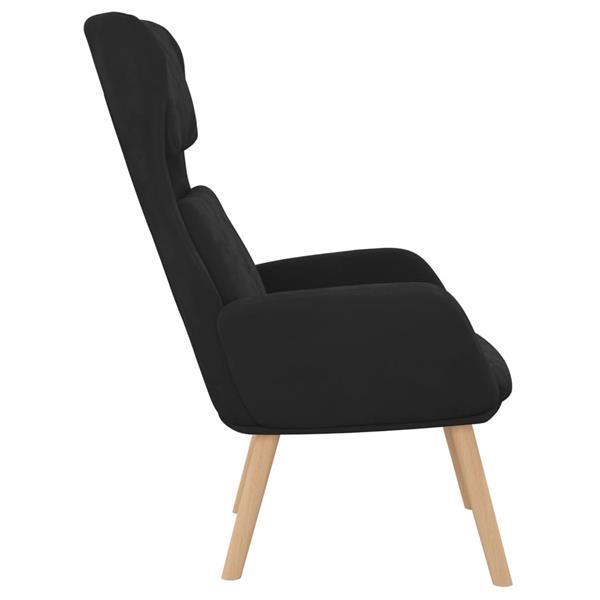 Grote foto vidaxl chaise de relaxation noir velours huis en inrichting stoelen