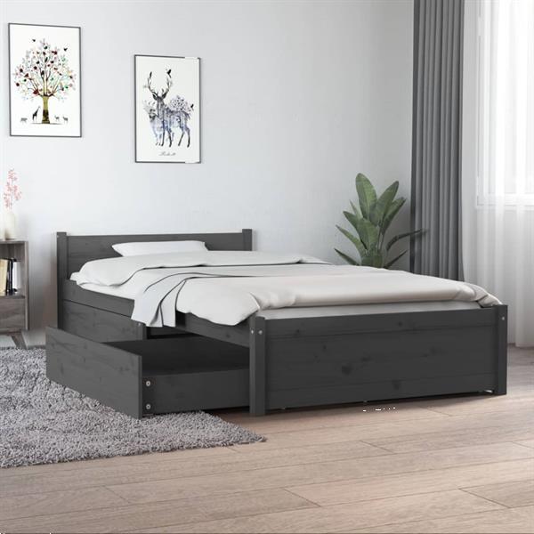 Grote foto vidaxl cadre de lit avec tiroirs gris 90x190 cm simple huis en inrichting bedden