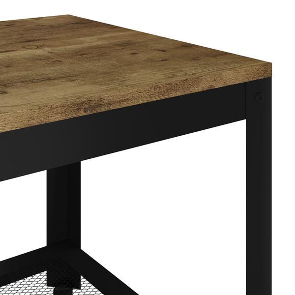 Grote foto vidaxl table basse marron fonc et noir 90x45x45 cm mdf et f huis en inrichting eettafels