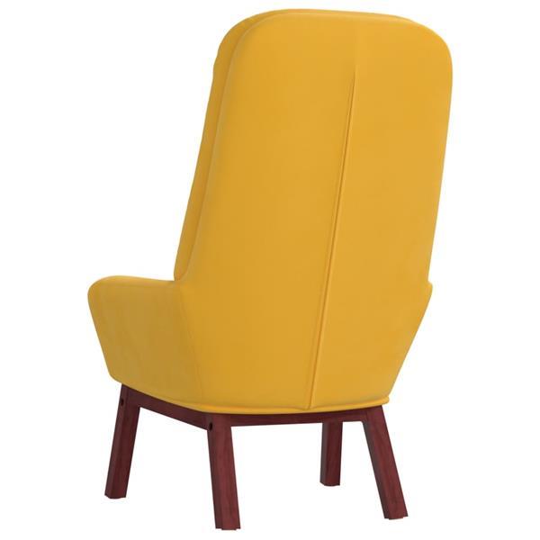 Grote foto vidaxl chaise de relaxation jaune moutarde velours huis en inrichting stoelen