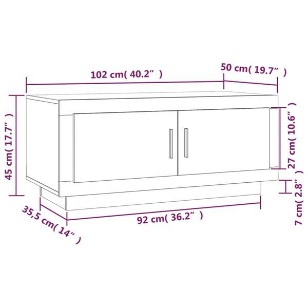 Grote foto vidaxl table basse blanc 102x50x45 cm bois d ing nierie huis en inrichting eettafels