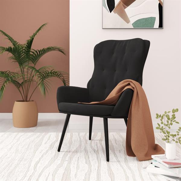 Grote foto vidaxl chaise de relaxation noir velours huis en inrichting stoelen