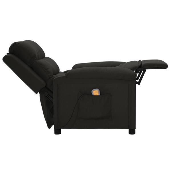 Grote foto vidaxl fauteuil de massage inclinable noir tissu huis en inrichting stoelen