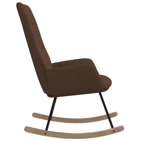Grote foto vidaxl chaise bascule marron tissu huis en inrichting stoelen